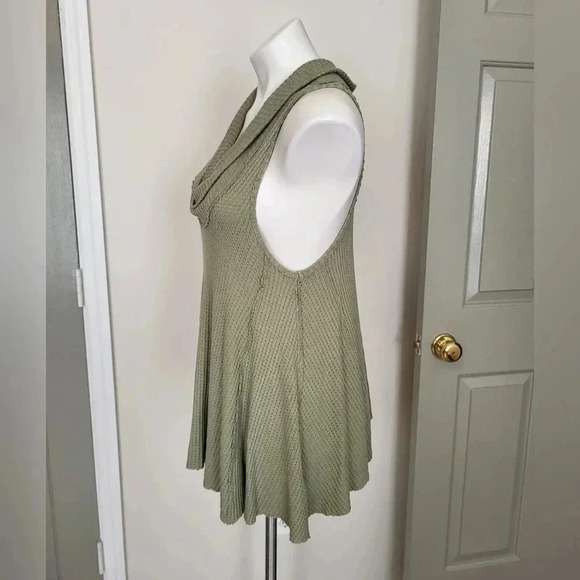 Free People We the Free Swing It Cowl Neck Sleeveless Waffle Knit Tank Top(XS) - Picture 7 of 11